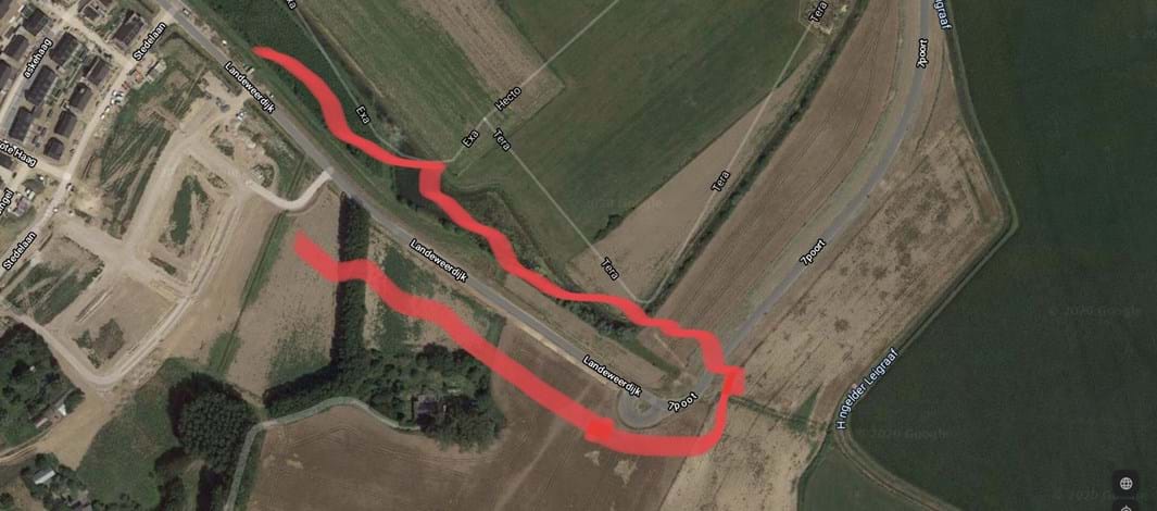 "Rotonden" en Fietsenpad Landeweerdijk
