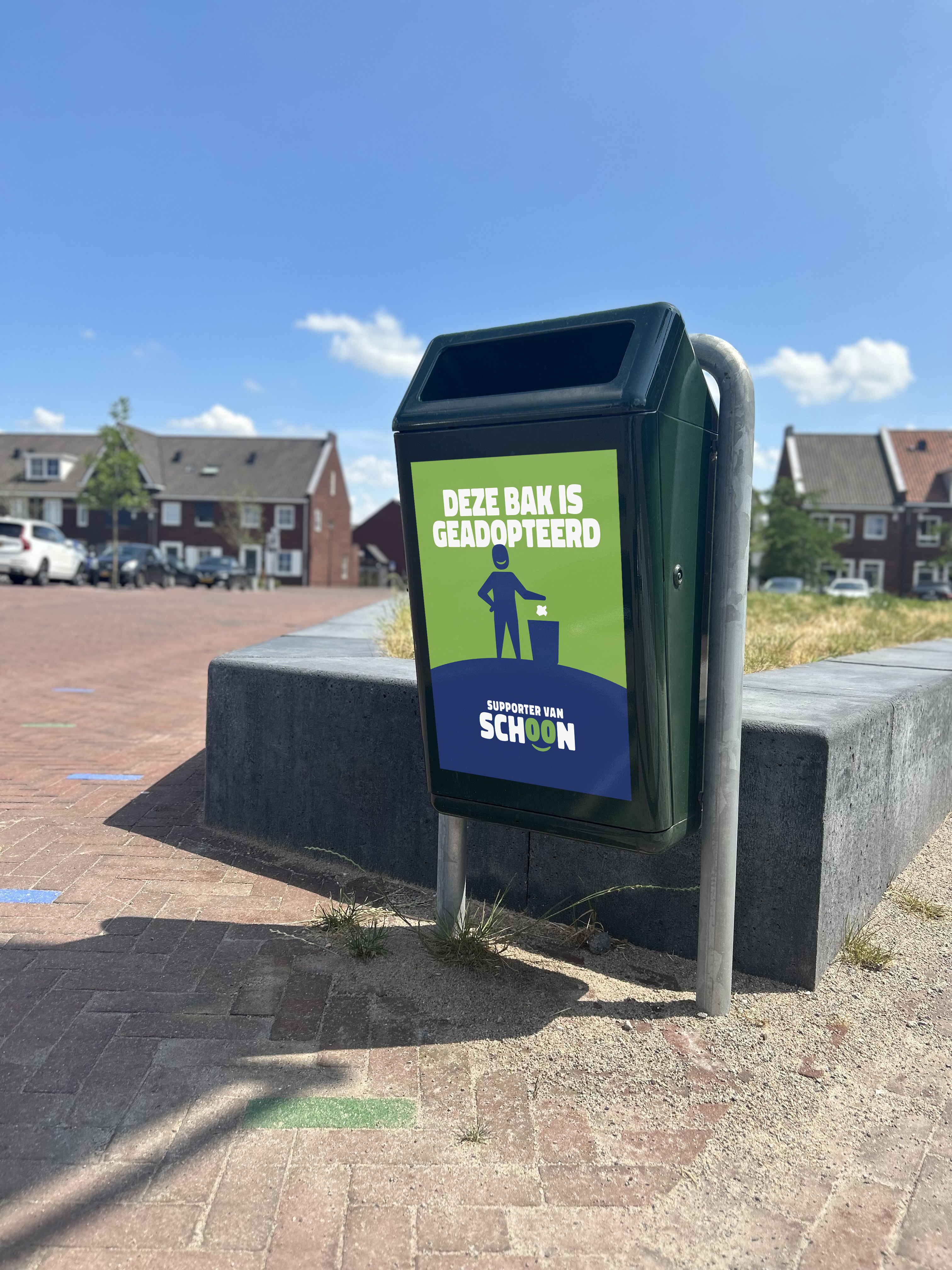 Afvalbaksticker deze bak is geadopteerd